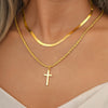 Stainless Steel Cross Pendant Necklace with Twisted Rope Chain - Image 6
