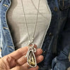 Personality Sliver Color Irregular Geometric Grey Teardrop-shaped Pendant Snake Bone Chain Necklace for Women Jewelry - Image 7