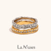 Lrregular Wave Pattern Full Of Diamonds Ring Stainless Steel Rings Daily Wear Jewelry - Image 1