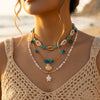 3pcs/set Bohemian Pearl Starfish Pendant Necklace for Women Irregular Blue Stone Beads Link Chain Beach Party Jewelry - Image 24