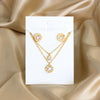 Round Zircon Muddy Double Layer Chain Necklace Earrings Set Gold Silver Color Pendant Jewelry Set For Women - Image 9