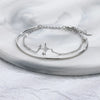 Voq Silver Color Women's Four Star Bracelet Star Double Layer Jewelry Girl Gift Direct - Image 4