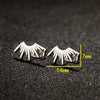 Simple Design Sun Totem Stud Earrings Women Irregular Fan Shaped Stainless Steel Thorn Earings Party Jewelry Gifts - Image 2