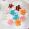 White Drip Oil Flower Stud Earrings for Women Elegant Sweet Metal Petal Temperament Earrings Wedding Party Jewelry Gifts - Image 5