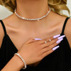 4 Pieces of Women's and Minimalist Necklaces with Earrings, Bracelets, Jewelry Sets, Banquet and Party Accessories - Image 4