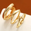 Gold Color Minimalist Chunky Bracelets For Women Elegant Design Open Cuff Bangles Set Retro Jewelry Gifts - Image 5