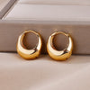 Chunky Drop Hoop Earrings for Women Stainless Steel Gold Color Piercing Earring Jewelry - Image 5