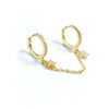 Gold Silver Color Plated Double Hole Link Chain Circle Hoop Earrings Zircon Star Lightning Eye Pendant Huggie Piercing Earring - Image 20