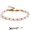 Freshwater Pearls Handmade Bracelet Bangle Women Pvd Charms Stainless Steel Beads Jewelry Gift - Image 1