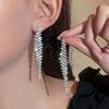 Long Tassel Drop Earrings for Women Black Gold Silver Color Rhinestone Dangle Earring Wedding Party Jewelry Gift - Image 32