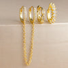 3pcs Colorful Zirconia Chain Earrings Set for Women Two Hole Round Circle Curvy Gold Color Hoop Earring Wedding Jewelry - Image 9