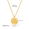 Vintage Rotating Round Disc Pendant Necklace for Women Men Two-sided Letter Signet Moon Sun Leaf Stainless Steel Jewelry - Image 10