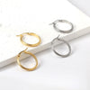 Punk Golden Plated Stainless Steel Reticulate Rhombus Hoops Earrings For Women Anti-Allergic Temperament Jewelry - Image 2