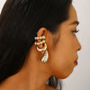 C-Shaped Clip-On Ear Cuff with Water Drop Detail - Image 26
