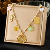 316L Stainless Steel Golden Sun Heart Ocean Multi-Pendant Necklace Women Summer Beach Rope Chain Vacation Jewelry - Image 9