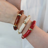 Multicolor Plastic Bamboo-Style Stretch Bangle - Image 6