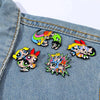 cartoon anime 4Pcs Funny Animation Brooch Blossom Bubbles Creativity Enamel Pin Backpack Clothing Metal Badge Accessories Gifts - Image 2