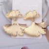 Geometric Gold Color Ginkgo Biloba Leaf Shape Drop Earring Creative Personality Simple Punk Woman Dangle Earring Jewelry - Image 14