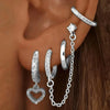 4PC Chain Huggie Earring Set For Women Flower Tragus Hoop Earrings Bulk Cartilage Piercing Helix Jewelry Lobe Earing Lot - Image 11
