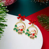 Christmas Red Zircon Crystal Bow Stud Earrings For Women Heart Shape Bowknot Christmas Earring Year Festival Jewelry - Image 16