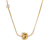 Zircon Bubble 26 Letters Necklace Stacked Jewelry Gold Plated Stainless Steel For Women Charm - Image 30