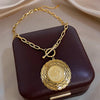 Greatera Retro Round Plate Rooster Carved OT Buckle Necklaces For Women Men Charm Stainless Steel Jewelry Gifts - Image 3