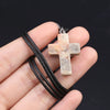 Charm Natural Semiprecious Stone Cross Shape Crystal Tiger Eye Agate Pendant Necklace Jewelry Gift for Women 25x18mm - Image 14