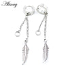 2PCS Stainless Steel Star Cross Snake Spike Skull Sword Blade Chain Feather Spider Dangle Women Men Huggie Hoop Earrings - Image 32