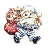 Christmas Enamel Brooch Vintage Blue White Porcelain Style Santa Snowman Cat Reindeer Lapel Pin Xmas Festive Badge CoatSweater - Image 15