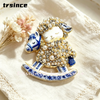 Chinese Zodiac Sheep Brooch Blue and White Porcelain Rhinestone Enamel Ram Lapel Pin Animal Jewelry Gift for Women Collector - Image 25