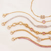 Color Shiny Cubic Zirconia Chain Bracelet Bangle Stainless Steel Women Wrist Jewelry - Image 5