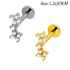 Clear Stone Labret Piercing Stud with Square Heart and Trapezoid Styles - Image 11