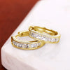 Gold Color Plated Stainless Steel Round Circle Earrings for Women Cubic Zirconia Hoop Earrings Jewelry - Image 5