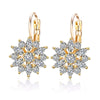 Cute Small White Cubic Zirconia Stone Snowflake Hoop Earrings for Women Charm Female Silver Color Wedding Jewelry Gift - Image 6