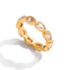 Stackable Water Drop Cubic Zirconia Ring in Gold-Tone Stainless Steel - Image 8