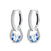 Silver Color Earrings Blue Zircon Stars Moon Irregularity Earrings For Woman Birthday Jewelry Gifts - Image 32