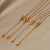 Classic 316L Stainless Steel Knot Charm Pendant&necklaces for Women Delicate Chain Metal Waterdrop Choker Necklaces - Image 2