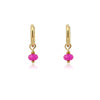 Stainless Steel Stone Summer Earrings Woman Small Hoops Huggies Earrings With Green Stones - Image 1