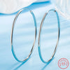 Silver Round Hoop Earrings For Women lady 5/6CM Diameter wedding party Jewelry Couple Gift - Image 1