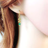 Earrings Boucles D'oreilles Woman Stainless Steel Leaf Charm Small Hoop Earrings With Stone - Image 2