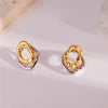 Golden Color Texture Weave Geometric Stud Earrings for Women Flat Square Triangle Stainless Steel Earring Party Jewelry - Image 9