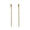 Nature Freshwater Pearl Dangle Earrings for Women Gold Plated Brass Beads Strand Long Tassel Earring - Image 6