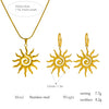 Vintage Sun Geometric Drop Earrings for Women Golden Stainless Steel Aesthetic Jewelry Gift - Image 6