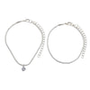 Double Layer Cubic Zirconia Pendant Anklet in Silver-Tone - Image 13