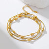 Woven Link Stainless Steel Bracelet with Gold Tone Finish - Image 13