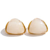 Resin Acrylic Triangle Y2K Earrings Golden Stainless Steel Charm Jewelry Amber Orange White Pink - Image 9