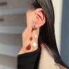 Elegant Asymmetric Earring Freshwater Pearl Metallic Exaggerated Long Stud Earring Ladies and Girls Party Jewelry Gifts - Image 6