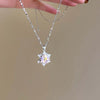 Blue Zircon Snowflake Pendant Necklace for Women Silver Color Rhinestone Choker Necklace Y2K Jewelry - Image 10