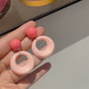 Pink Color Hollow Round Dangle Earrings for Women Irregular Circle Pendants Acrylic Bohemain Wedding Ear Jewelry - Image 4