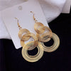 European Statement Round Drop Earrings for Women Party Metal Wire Wrapping Circle Dangle Earrings Vintage Long Geometry Jewelry - Image 1
